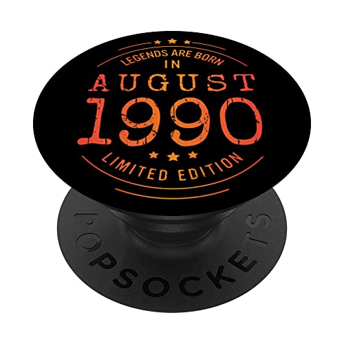 Consigue ahora Cumpleaños Agosto 1990 Edición Limitada Regalo Usado Vintage BlackFriday PopSockets PopGrip Intercambiable Top Precio 2024 | regaloscumple.com