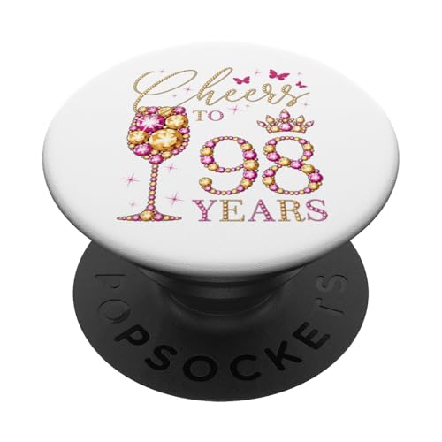 Consigue ahora Saludos a 98 años mujer BlackFriday 98 años reina del 98 cumpleaños PopSockets PopGrip Adhesivo Rebajas 2025 | regaloscumple.com