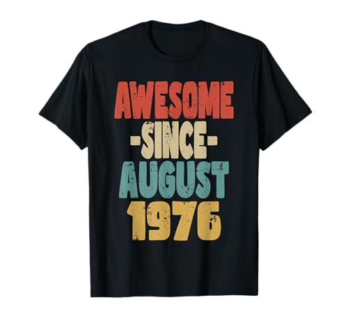 Comprar 1976 cumpleaños vintage retro impresionante desde agosto Ideas para regalar 1976 Camiseta Ofertas 2024 | regaloscumple.com