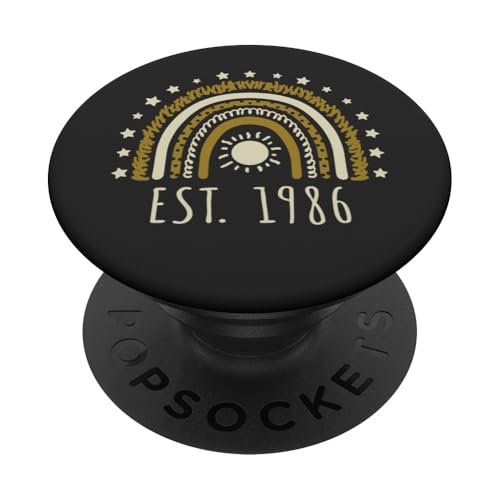 Comprar Diseño cumpleaños retro Regalos 1986 con diseño arcoíris establecido en 1986 PopSockets PopGrip Intercambiable Top Precio 2024 | regaloscumple.com