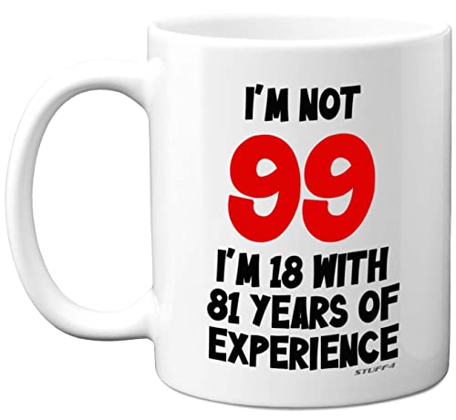 Consigue ahora Stuff4 I'm Not Cumpleaños 99 I'm 18 with 81 Years of Experience tazas cerámica 11 oz aptas lavavajillas regalos broma mujeres hombres regalos cumpleaños 99 mujeres regalos cumpleaños 99 hombres Ofertas 2023 | regaloscumple.com