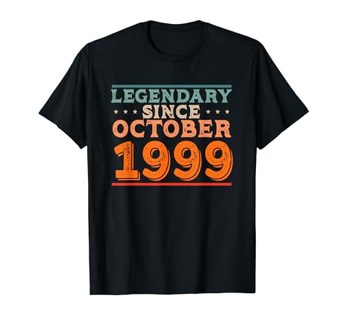 Consigue ahora Legendario desde octubre 1999 Retro Vintage Fiesta BlackFriday Cumpleaños Camiseta Rebajas 2024 | regaloscumple.com