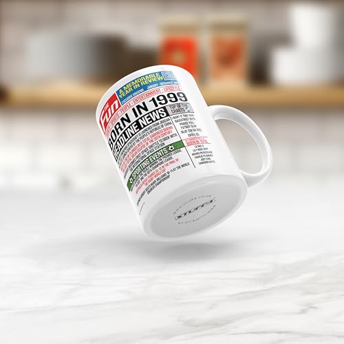 Dónde comprar en España Stuff4 Taza   regalo   cumpleaños número 25 para hombres y mujeres  periódico nacido en 1999  regalos   feliz cumpleaños 25 para hijo  hija  primo  vintage  retro  en 1999  veinticinco cumpleaños
