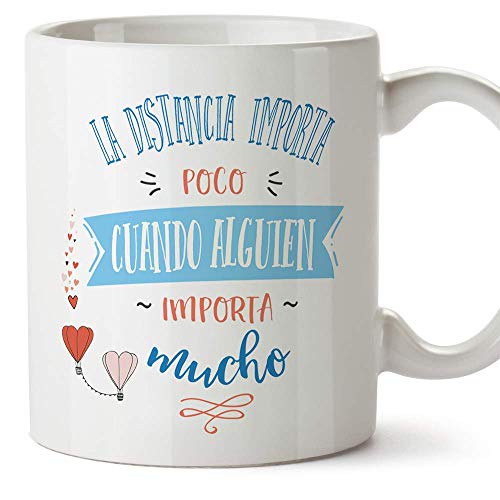 Comprar MUGFFINS Taza San Valentín (Te Quiero) - Distancia Importa Poco Azul Ideas para regalar y Globo - Detalles Originales y Divertidos Aniversario para Novios Enamorados Pareja. Rebajas 2024 | regaloscumple.com