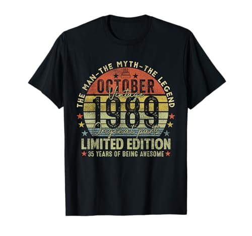 Consigue ahora Leyenda desde octubre 1989 vintage para 35 cumpleaños hecha en 1989 Camiseta Top Regalos Precio 2025 | regaloscumple.com