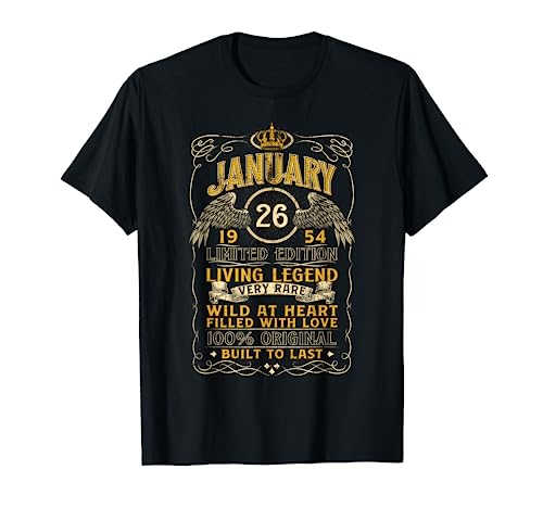 Consigue ahora 26 enero 1954 Living Legend Cumpleaños Fiesta BlackFriday cumpleaños Fecha nacimiento Camiseta Ofertas 2024 | regaloscumple.com