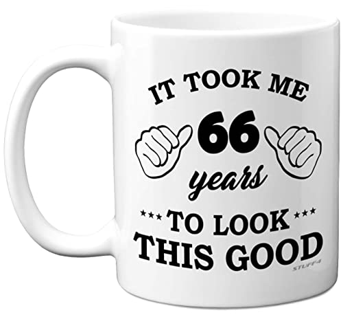 Consigue ahora Stuff4 Regalos cumpleaños 66 para hombres y mujeres taza cumpleaños para niños 66 años BlackFriday It Took Me 66 Years to Look This Good taza cerámica 11 onzas apta para lavavajillas para su Ofertas 2024 | regaloscumple.com