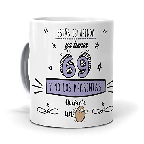 Comprar Catálogo Mundohuevo Taza Ya Tienes 69 y no los aparentas. Cerámica AAA - 350 ml. Top Precio 2025 | regaloscumple.com