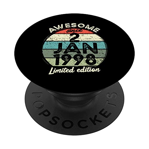 Consigue ahora Camiseta cumpleaños 25 años 2 enero 1998 25 cumpleaños PopSockets PopGrip Intercambiable Catálogo Top Precio 2024 | regaloscumple.com