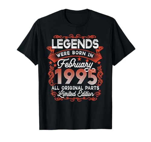 Consigue ahora 27 Cumpleaños Tee Leyendas Nacidas En Febrero 1995 Ideas para regalar 27 Años De Edad Camiseta Top Precio 2025 | regaloscumple.com
