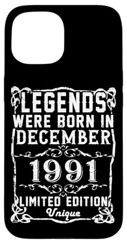 Consigue BlackFriday ahora Carcasa para iPhone 15 Cumpleaños Diciembre 1991 Edición Limitada Regalo Vintage Top Precio 2025 | regaloscumple.com