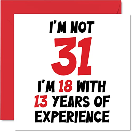 Oferta Tarjeta 31 y no años divertida felicitación años hijo, hermano, 145 x mm