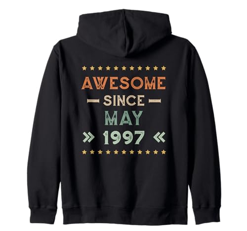 Comprar Awesome Since May 1997 Catálogo Birthday Design Sudadera con Capucha Rebajas 2025 | regaloscumple.com