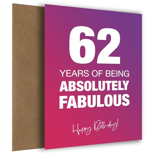Oferta Fabulosamente tarjeta cumpleaños absolutamente y 62 con cumpleaños, fabulosa,
