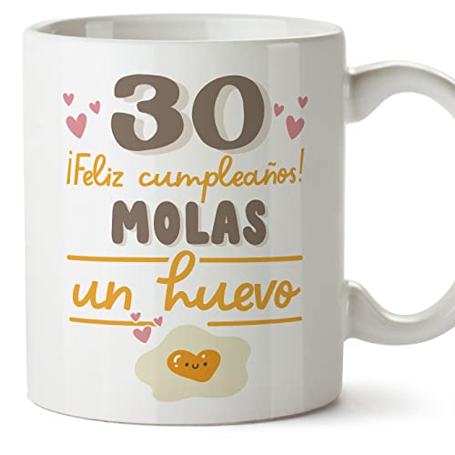 Comprar MUGFFINS Tazas 30 Cumpleaños - En Español - Feliz Cumpleaños Molas un Huevo - 11 oz / 330 ml - Regalo original y Ideas para regalar divertido Ofertas 2024 | regaloscumple.com