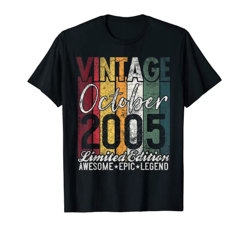 Comprar Navidad Octubre 2005 17 cumpleaños regalo 17 años vintage retro Camiseta Ofertas 2024 | regaloscumple.com