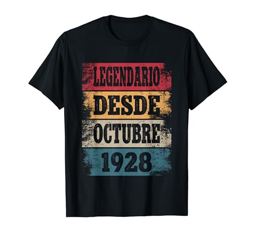 Consigue ahora Legendario Desde Octubre 1928 Ideas para regalar - Cumpleaños 96 Años Camiseta Rebajas 2024 | regaloscumple.com