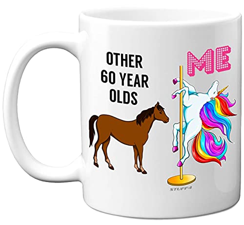 Comprar Stuff4 Regalos 60 cumpleaños para Navidad mujeres y hombres taza cumpleaños unicornio para mejores amigos regalos divertidos regalo cumpleaños perfecto tazas divertidas para mujeres y hombres Rebajas 2024 | regaloscumple.com