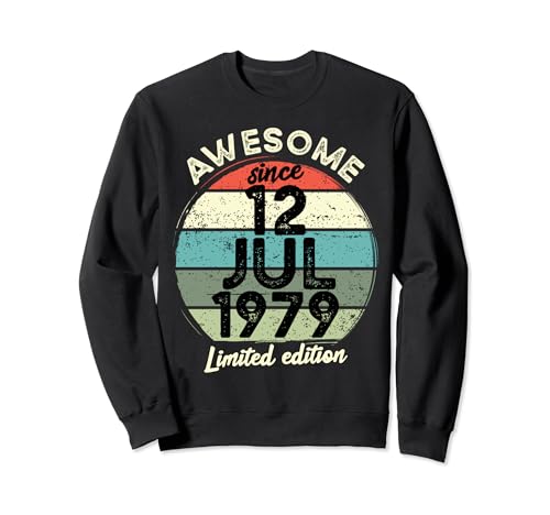Comprar 12 Julio 1979 45 Cumpleaños 45 Años 2024 Catálogo Cumpleaños Sudadera Rebajas 2024 | regaloscumple.com