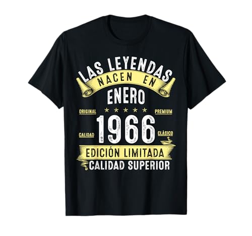 Comprar 59 Años Cumpleaños Las Leyendas Nacen En Enero BlackFriday 1966 Camiseta Rebajas 2025 | regaloscumple.com