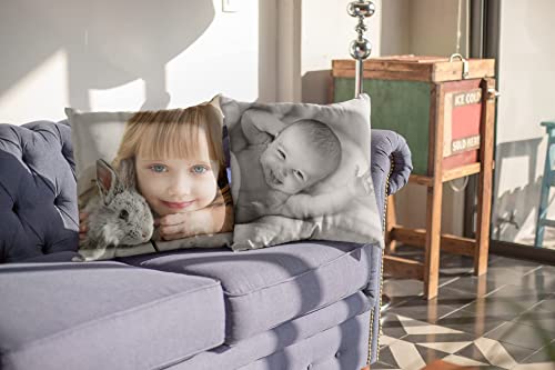 Oferta Flash Worfull Regalos Cojín Personalizado, tamaño 40x40 cm., con Fotos Frente-Dorso y Frase, Festejos, Cumpleaños, Aniversario, Jubilación, Comunión, Mascotas, San Valentín un Regalo Original.