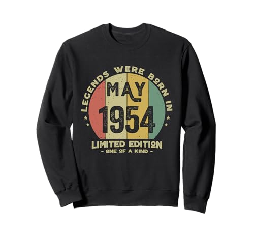 Consigue ahora Legends Were Born In May 1954 Navidad Cumpleaños Sudadera Ofertas 2025 | regaloscumple.com