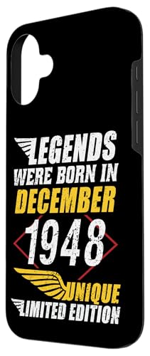 Mejores precios Carcasa para iPhone 16 Plus Cumpleaños Diciembre 1948 Edición Limitada Regalo Vintage