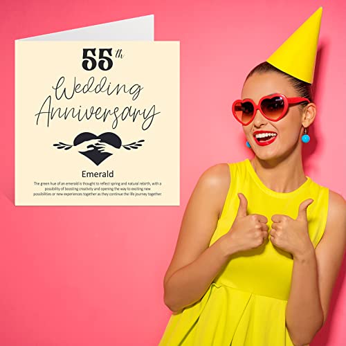 Ofertas en regaloscumple.com 55 marido, novio, 55 boda, aniversario esmeralda hombres, él, felicitación mm 145