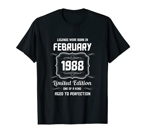 Consigue Ideas para regalar ahora Feliz Cumpleaños Febrero 1988 Camiseta Ofertas 2024 | regaloscumple.com