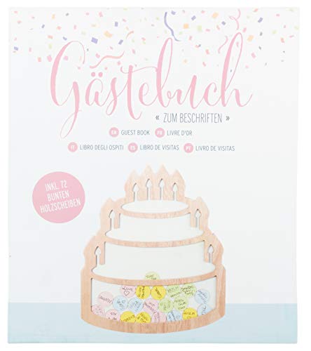 Comprar Brandsseller Libro visitas Tarta Regalos madera para cumpleaños bodas ocasiones especiales con 72 corazones pastel madera para escribir Top Precio 2024 | regaloscumple.com