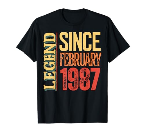 Consigue ahora Leyenda Desde Febrero 1987 Cumpleaños Vintage Cumpleaños Legendario Retro Camiseta Rebajas 2025 | regaloscumple.com