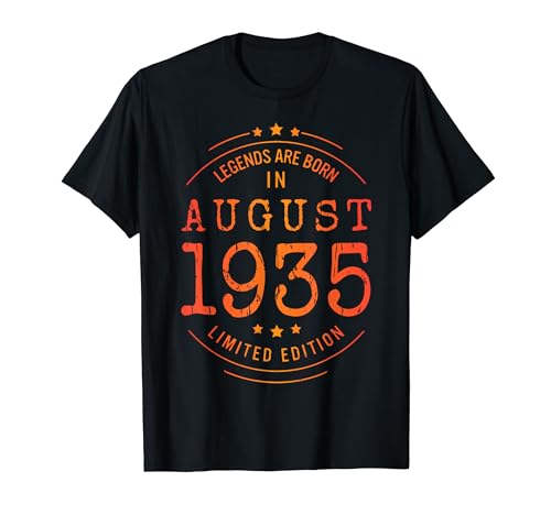 Comprar Catálogo Cumpleaños Agosto 1935 Edición Limitada Regalo Usado Vintage Camiseta Rebajas 2024 | regaloscumple.com