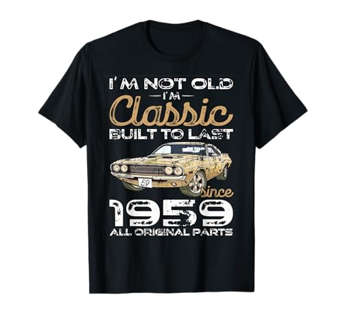 Consigue ahora 65 cumpleaños regalo hombre Catálogo vendimia 1959 Coche antiguo divertido Camiseta Rebajas 2024 | regaloscumple.com