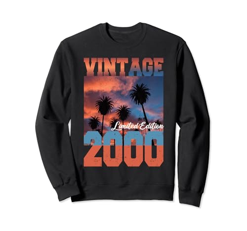 Comprar Vintage 2000 Edición Limitada Palmeras Navidad Puesta sol Cumpleaños 2000 Sudadera Ofertas 2024 | regaloscumple.com