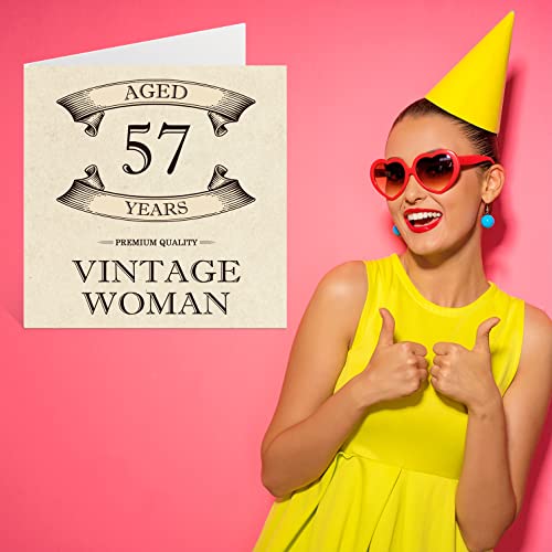 Comprar ahora Tarjetas de cumpleaños vintage 57 años para mujeres, años, divertida tarjeta mamá, hermana, esposa, novia, niñera, abuela, tía, tarjetas felicitación