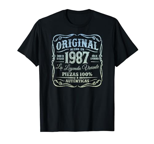 Comprar Original Hecho En 1987 Vintage Cumpleaños Camiseta BlackFriday Ofertas 2023 | regaloscumple.com