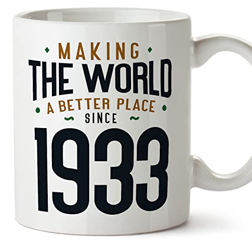 Consigue ahora MUGFFINS Tazas 1933 Cumpleaños - En Inglés - Making Regalos the World a Better Place - 11 oz / 330 ml - Regalo original y divertido Rebajas 2024 | regaloscumple.com