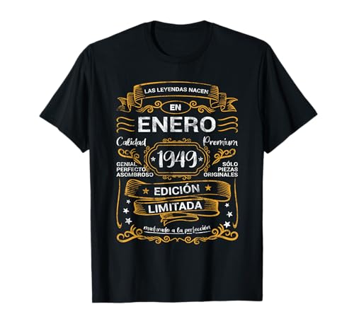 Comprar Cumpleaños Leyendas Nacen Enero Ideas para regalar 1949 Mujer Hombre Camiseta Top Precio 2025 | regaloscumple.com