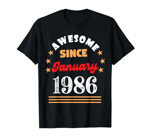 Consigue ahora Enero 1986 Cumpleaños Impresionante desde Promoción 1986 Enero Vintage Camiseta Rebajas 2024 | regaloscumple.com