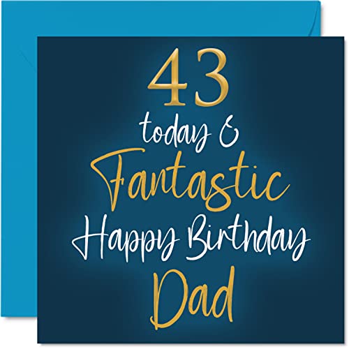 Consigue BlackFriday ahora Fantásticas tarjetas cumpleaños 43 para papá 43 Today & Fantastic tarjeta feliz cumpleaños para papá hijo e hija regalos cumpleaños para padre tarjetas felicitación cumpleaños Ofertas 2024 | regaloscumple.com