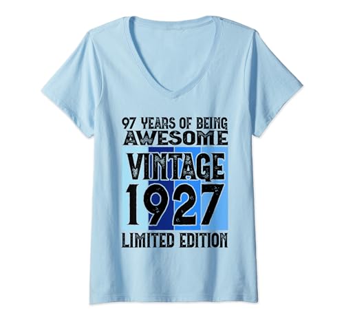Comprar Edición limitada Regalos 97 cumpleaños Nacido en 1927 Camiseta Cuello V Rebajas 2024 | regaloscumple.com