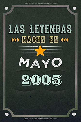 Comprar Las leyendas nacen en Mayo 2005: REGALO DE CUMPLEAÑOS NACIDOS EN LOS AÑOS 2005 Regalos Creativos Cuaderno forrado Cumpleaños Diario 15.24 x 22.86 cm CUADERNO DE ... CUADERNO DE NOTAS REGALOS PERSONALIZADOS Top Precio 2024 | regaloscumple.com
