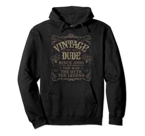 Consigue Ideas para regalar ahora Regalo 32 cumpleaños Vintage 1990 Envejecido 32 años Sudadera con Capucha Top Precio 2025 | regaloscumple.com