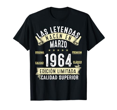 Comprar Marzo De 1964 Las Leyendas Navidad Nacen en 1964 60 Años Cumpleaños Camiseta Ofertas 2024 | regaloscumple.com