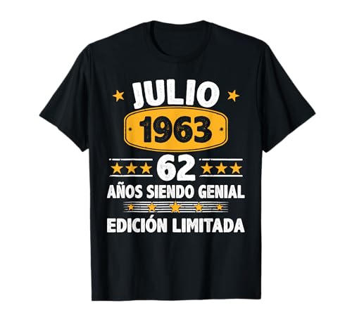 Comprar Julio 1963 62 Años Hombre Cumpleaños Cumpleaños Regalo Julio 1963 Camiseta Top Precio 2025 | regaloscumple.com