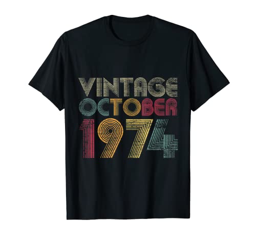 Consigue ahora Regalos BlackFriday cumpleaños 48 - Vintage Octubre 1974 Camiseta Ofertas 2023 | regaloscumple.com