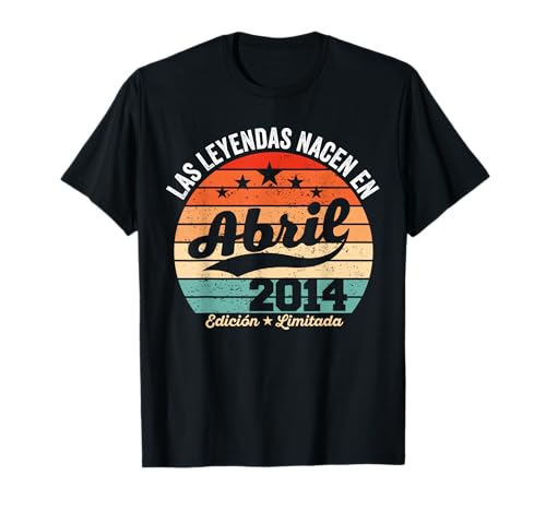 Comprar 10 años Cumpleaños Ideas para regalar Las Leyendas nacen en Abril 2014 Camiseta Ofertas 2024 | regaloscumple.com