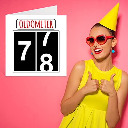 Top Precios Divertidas tarjetas de cumpleaños 78 para hombres y mujeres, olómetro, tarjeta feliz papá, mamá, felicitación 145 mmx145 mm, años