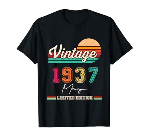 Consigue ahora Cumpleaños Nacido En Mayo 1937 Vintage Feliz Cumpleaños 87 Años Camiseta Rebajas 2024 | regaloscumple.com