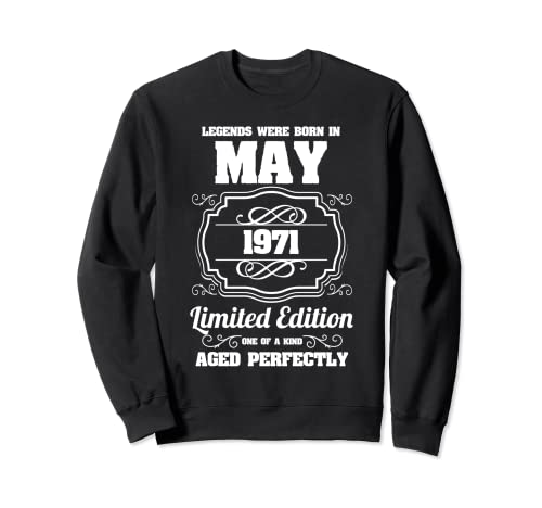 Consigue ahora Las leyendas nacieron en mayo 1971 50 BlackFriday Cumpleaños Sudadera Top Precio 2024 | regaloscumple.com
